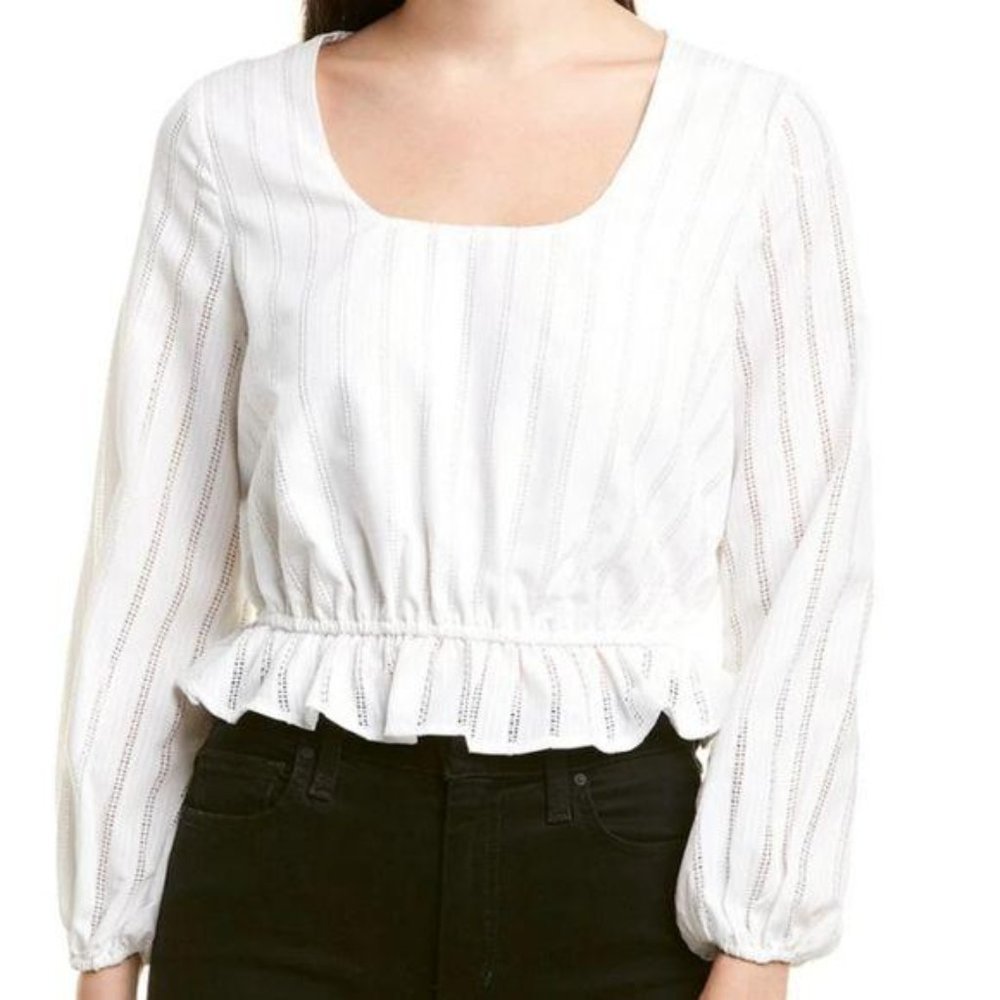 THE FIFTH LABEL Kite Striped Top in White with Long Sleeves Size XS